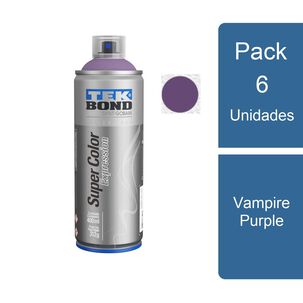 Pack 6 Pinturas Aerosol Spray Expression Vamp Purple Tekbond